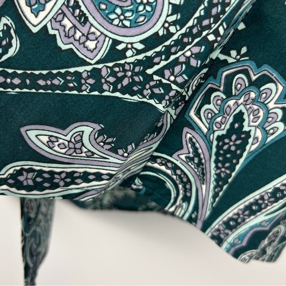 Talbots Haberdashery Paisley Cotton Button Down Shirt Medium Forest Green - Picture 10 of 12